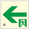 高輝度 通路誘導標識 壁用←【標識区分：C200級】 150×150mm厚み1.4mm 仙台銘板