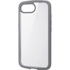 PM-A25STSLFCGY iPhone 17e / 16e ケース ハイブリッド カバー 衝撃吸収 軽量 薄型 背面カメラ保護 メタルステッカー付 エレコム 17320409