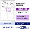 KLPH861S 屋外用ラベル 強粘再剥離タイプ A4 ヒサゴ 17463705