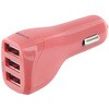 DC充電器 USB3ポート充電器 最大出力4.8A ピンク LEPLUS