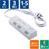 T-IS01-2320WH 電源タップ 延長コード 3個口 2P 個別スイッチ 雷ガード ほこり防止シャッター 極性対応 絶縁キャップ コンセント エレコム 17506146