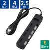 T-K5A-2425WH 電源タップ 延長コード 4個口 2P 個別スイッチ 雷ガード 熱に強い二重構造 スイングプラグ コンセント エレコム 17978634