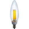 フィラメントLED電球シャンデリアC 長寿命設計 飛散防止コーティング採用 クリアタイプ エジソンランプ 電球色 ELPA
