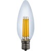 フィラメントLED電球シャンデリアC 長寿命設計 飛散防止コーティング採用 クリアタイプ エジソンランプ 電球色 ELPA