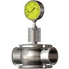 PGH‐F SUS316L インライン圧力計(0-1Mpa)放熱フィン付き 標準 FKM ヘルール MAX100℃ 大阪サニタリー 18361589