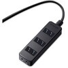 AVT-ST02-2425BK 電源タップ 延長コード 4個口 2P ほこり防止シャッター スイングプラグ ブラック エレコム 18438027