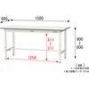 SUPA-1560-WW 軽量作業台/耐荷重150kg_高さ調整_ワークテーブル150シリーズ_低圧メラミン天板 山金工業 18757716