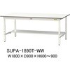 軽量作業台/耐荷重150kg_高さ調整H600～900_半面棚板付_ワークテーブル150シリーズ 山金工業