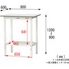 SUPAH-960TT-WW 軽量作業台/耐荷重150kg_高さ調整_全面棚付_ワークテーブル150シリーズ_低圧メラミン天板 山金工業 18758452
