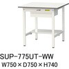 軽量作業台/耐荷重150kg_引き出し付固定式H740_半面棚板付_ワークテーブル150シリーズ 山金工業