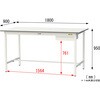 SUPH-1890U-WW 軽量作業台/耐荷重150kg_引き出し付き固定式_ワークテーブル150シリーズ_低圧メラミン天板 山金工業 18758513