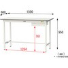 SUPH-1560U-WW 軽量作業台/耐荷重150kg_引き出し付き固定式_ワークテーブル150シリーズ_低圧メラミン天板 山金工業 18758556