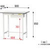 SUPH-960U-WW 軽量作業台/耐荷重150kg_引き出し付き固定式_ワークテーブル150シリーズ_低圧メラミン天板 山金工業 18758592