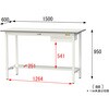 SUPH-1560UT-WW 軽量作業台/耐荷重150kg_引き出し付き固定式_半面棚付_ワークテーブル150シリーズ_低圧メラミン天板 山金工業 18758653