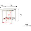 SUP-775TT-WW 軽量作業台/耐荷重150kg_固定式_全面棚付_ワークテーブル150シリーズ_低圧メラミン天板 山金工業 19856473
