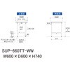 SUP-660TT-WW 軽量作業台/耐荷重150kg_固定式_全面棚付_ワークテーブル150シリーズ_低圧メラミン天板 山金工業 19856489