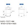 SUPC-775TT-WW 軽量作業台/耐荷重128kg_移動式_全面棚付_ワークテーブル150シリーズ_低圧メラミン天板 山金工業 19856638