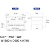 SUP-1590F-WW �y�ʍ�Ƒ�/�ω׏d150kg_���ԒI�t�Œ莮_���[�N�e�[�u��150�V���[�Y_�ሳ�����~���V�� �R���H�� 19856744