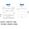 SUPH-1590TTF-WW �y�ʍ�Ƒ�/�ω׏d150kg_���ԒI�t�Œ莮_�S�ʒI�t_���[�N�e�[�u��150�V���[�Y_�ሳ�����~���V�� �R���H�� 19856857