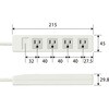 T-T1B-3425WH 電源タップ 延長コード 4個口 3P 2.5m マグネット スイングプラグ RoHS コンセント エレコム 20046784