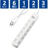 T-E7A-2610WH 電源タップ 延長コード 6個口 2P スイッチ付(個別・一括) 省エネ スイングプラグ コンセント エレコム 20112347