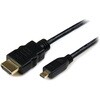 Micro HDMI - HDMI 1.4変換ケーブル/50cm/4K30Hz/イーサネット対応/Micro HDMI タイプD/オス-オス/ブラック/ディスプレイ コンバーター StarTech.com
