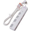 スイッチ付タップ 電源タップ 難燃性ABS樹脂 L型プラグ スイッチ付き 個別LEDスイッチランプ 横挿し 耐雷サージ付き ELPA