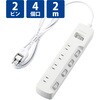 T-E7A-2420WH 電源タップ 延長コード 4個口 2P スイッチ付(個別・一括) 省エネ スイングプラグ コンセント エレコム 20756925