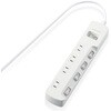 T-E7A-2430WH 電源タップ 延長コード 4個口 2P スイッチ付(個別・一括) 省エネ スイングプラグ コンセント エレコム 20756934