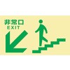 高輝度蓄光避難誘導標識 非常口(階段左下) 日本緑十字社
