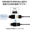 AD-HDACS3BK HDMI変換アダプタ 【Mini HDMI(タイプC)オス - HDMI(タイプA)メス】 4K 60P スリムコネクタ エレコム 21491525