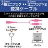 AV-35AD01BK 変換ケーブル ヘッドセット用 ステレオミニプラグΦ3.5mm 4極プラグ[メス] - 3極プラグ×2[オス] 変換コネクタ エレコム 23596457