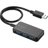 U3H-A411BBK USBハブ 3.0 4ポート バスパワー タブレット向け ケーブル長 30cm エレコム 23610922