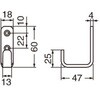 LU-60-SM L型フック(ステンレス) TRUSCO 25261847