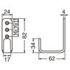 LU-82-SM L型フック(ステンレス) TRUSCO 25261865