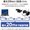 USB2-EXC50 USBケーブル 延長コード 5m USB 2.0 (USB-A オス-USB-A メス) 最大20mまで接続延長可 エレコム 25707607