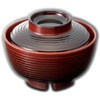 千筋汁椀(溜内朱)(趣器＜汁椀＞) スリーライン