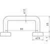 HMSH10-80 ステンレス取手H型 マグネット付 ラクテム 25968936