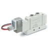JSY1000 Series コンパクト 5ポートソレノイドバルブ ノンプラグイン 直接配管形 単体形(P.Eプレート搭載) SMC