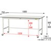 SUPAC-1875-WW 軽量作業台/耐荷重128kg_高さ調整移動式H685～985_ワークテーブル150シリーズ_低圧メラミン天板 山金工業 26813826