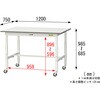 SUPAC-1275-WW 軽量作業台/耐荷重128kg_高さ調整移動式H685～985_ワークテーブル150シリーズ_低圧メラミン天板 山金工業 26813887