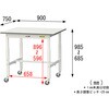 SUPAC-975-WW 軽量作業台/耐荷重128kg_高さ調整移動式H685～985_ワークテーブル150シリーズ_低圧メラミン天板 山金工業 26813914