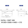 SUPAL-1590T-WW �y�ʍ�Ƒ�/�ω׏d150kg_��������_���ʒI�t_���[�N�e�[�u��150�V���[�Y_�ሳ�����~���V�� �R���H�� 26814456