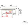 SUPAL-990T-WW 軽量作業台/耐荷重150kg_高さ調整_半面棚付_ワークテーブル150シリーズ_低圧メラミン天板 山金工業 26814535