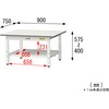 SUPAL-975TT-WW 軽量作業台/耐荷重150kg_高さ調整_全面棚付_ワークテーブル150シリーズ_低圧メラミン天板 山金工業 26814700