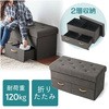 引出し付き収納BOXスツール(引出し二つタイプ) サンワダイレクト