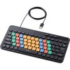 キーボード 有線 USB接続 メンブレン式 ミニサイズ Caps Lock機能無効化スイッチ 【 Windows PC Chromebook 対応 】 抗菌 カードスタンド付 エレコム