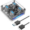 USBハブ 4ポート 転送速度 最大5Gbps 電源供給ポート付 クリアボディ ORICO
