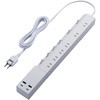 電源タップ (コンセント×6 Type-C×2 USB-A×2) PD対応 個別スイッチ フットパーツ付 エレコム
