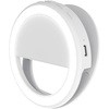 LEDリングライト 直径9cm クリップ式 3段階調光 USB充電式 自撮り エレコム
